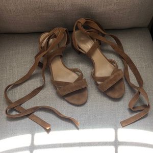 Saks 5th tie around calf heeled sandal